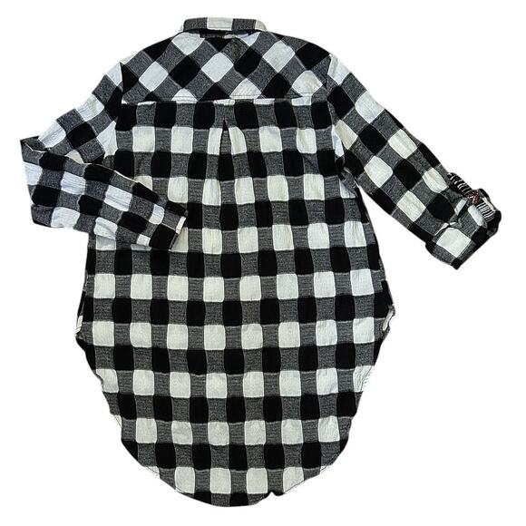 Hem & Thread Gingham Flannel Button Down Oversized Shirt Large - Picture 4 of 6